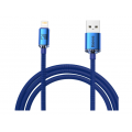 Laidas USB - iPhone 7/8/X/11 8pin (lightning) 2.4A 2m pintas mėlynas (blue) Baseus CAJY000103